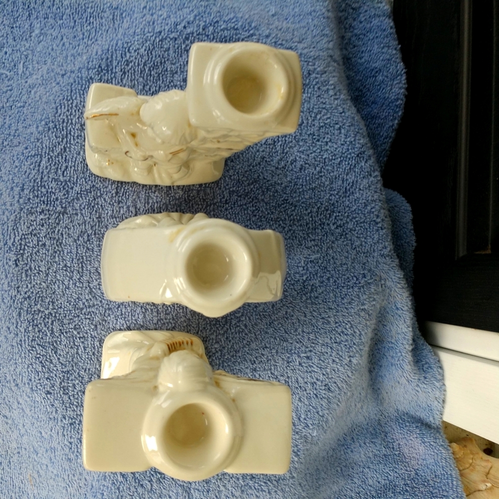 💥 "JOY" Ceramic Candle Holders ANGELS "Set Of 3 - Picture 8 of 14